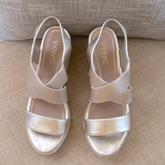 Vionic wedges. Color is gold.  Size 8 - Picture 5 of 5